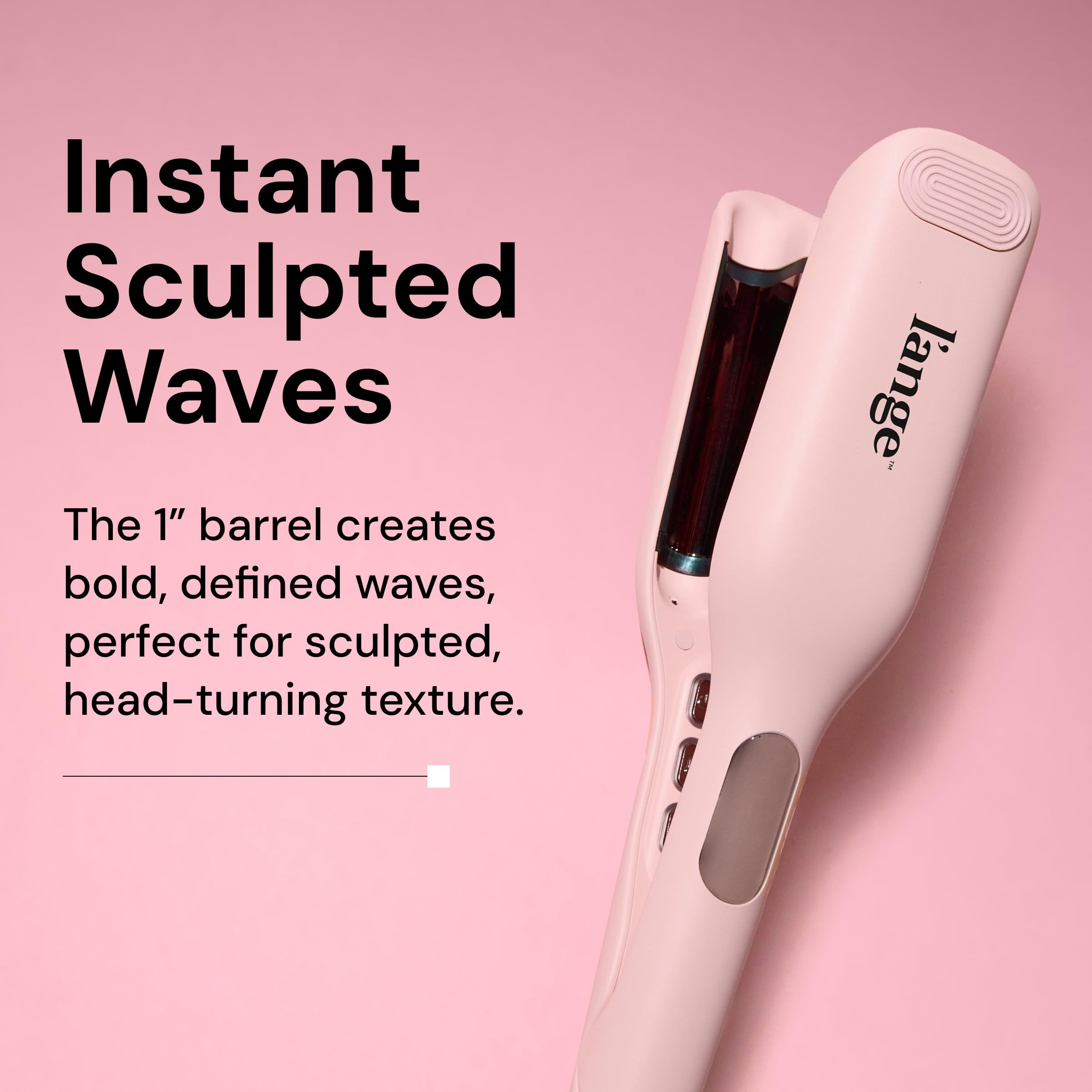 L'ANGE HAIR SculptWaver titanium barrels deliver smooth glide and shine.