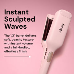 L'ANGE HAIR SculptWaver in use demonstrates easy clamp for frustration-free styling.