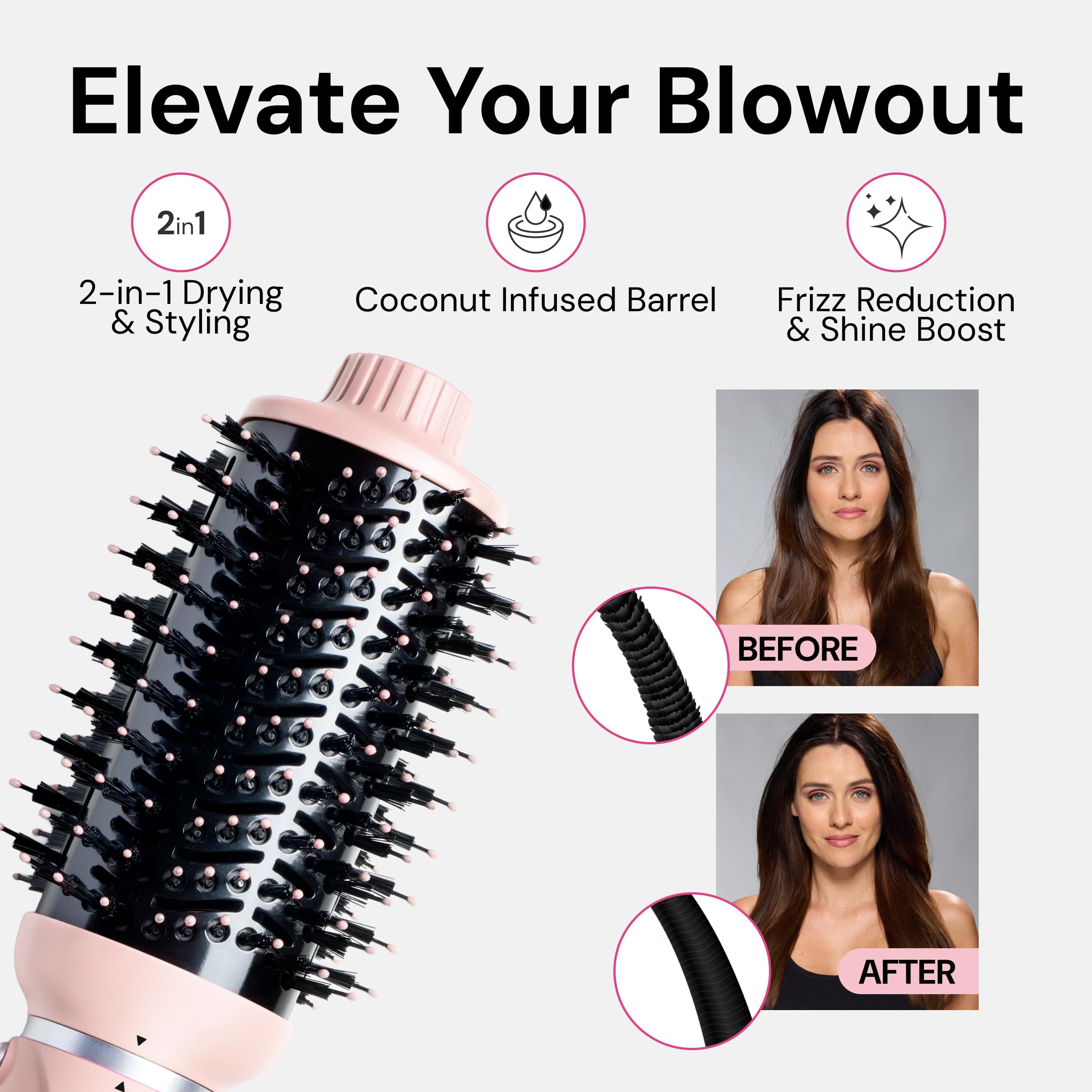 L'ANGE HAIR VolumeBoost cool-shot feature to set the style.