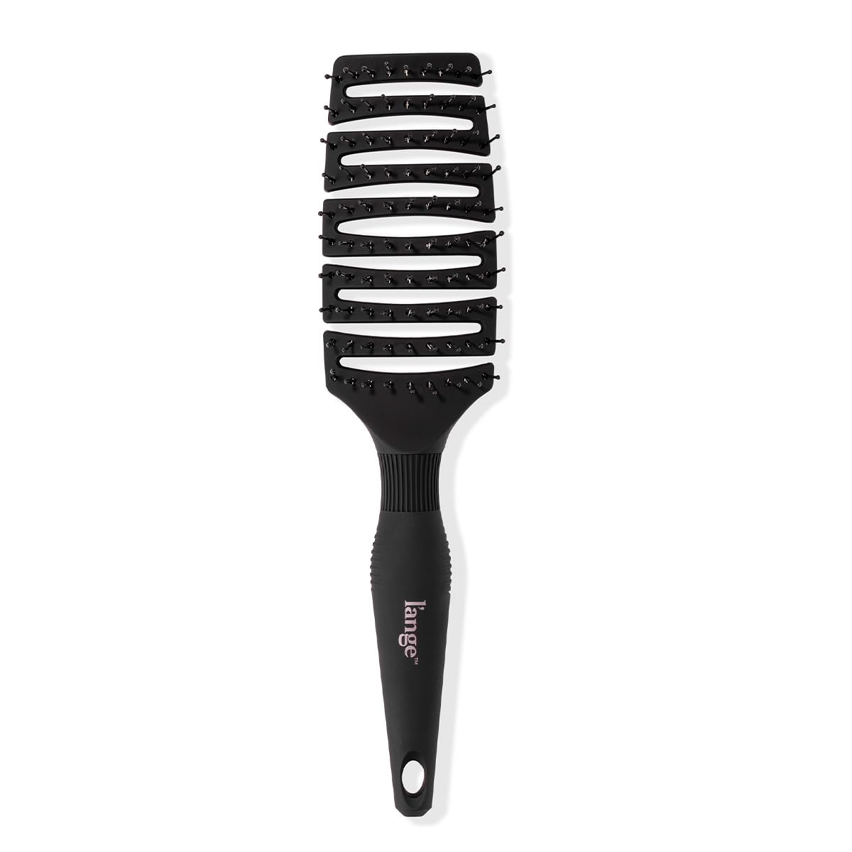 L'ANGE Siena curved vented brush overview showing compact design for travel styling.