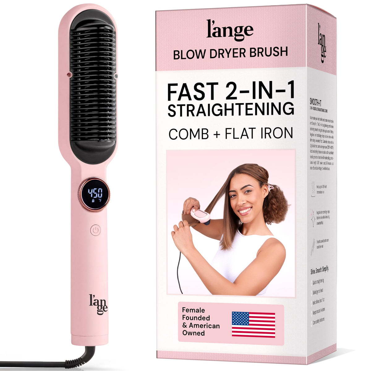 L'ANGE HAIR Smooth It 2-in-1 brush for fast, frizz-free styling.