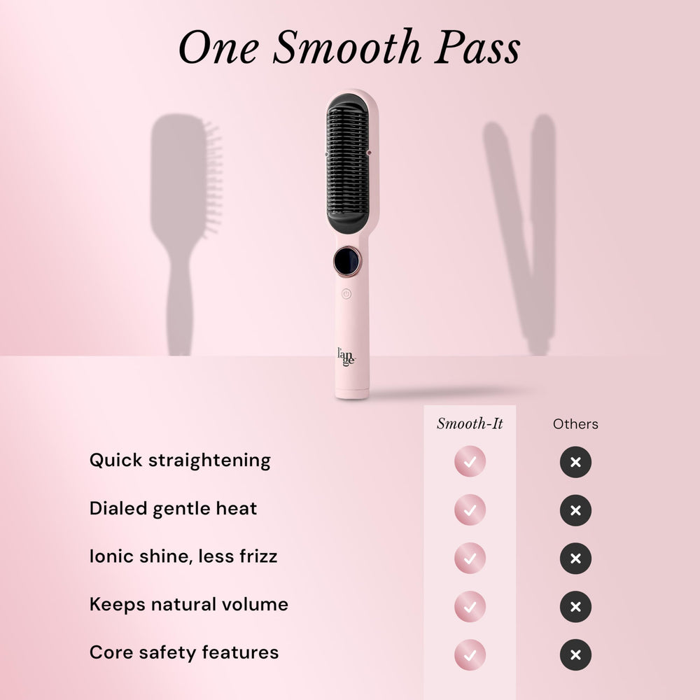L'ANGE HAIR Smooth It anti-scald bristles protect skin during styling.