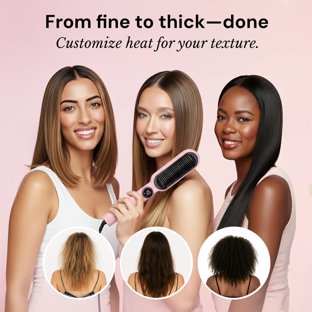 L'ANGE HAIR Smooth It curved teeth deliver root-to-tip straightening.