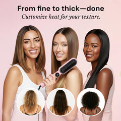 L'ANGE HAIR Smooth It curved teeth deliver root-to-tip straightening.