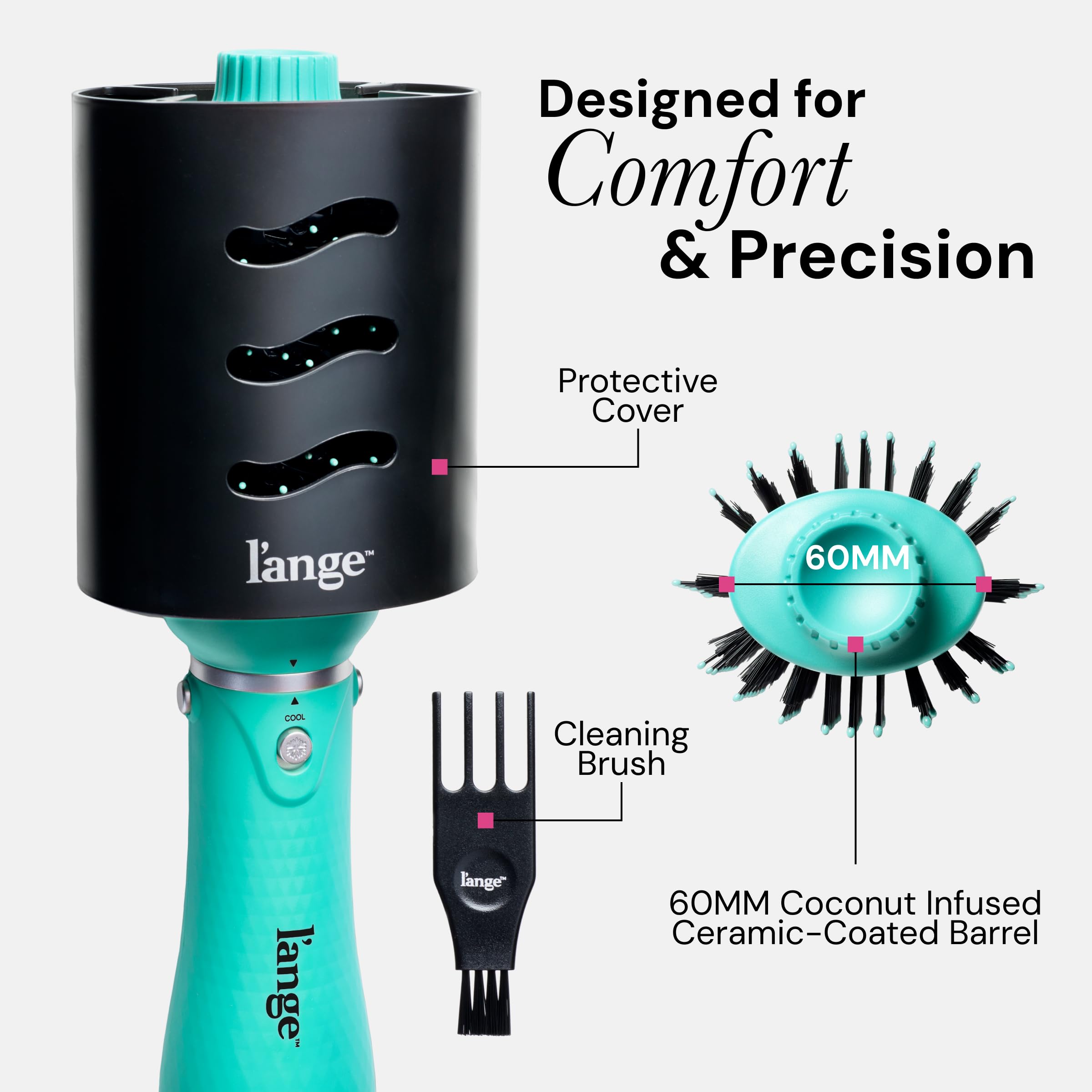 L'ANGE VolumeBoost fast-drying performance with a lightweight DC motor.