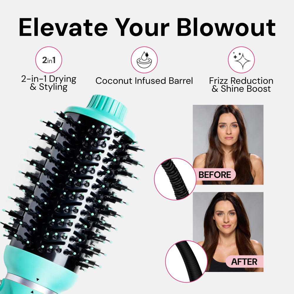 L'ANGE VolumeBoost negative ion technology helps reduce frizz and boost moisture.