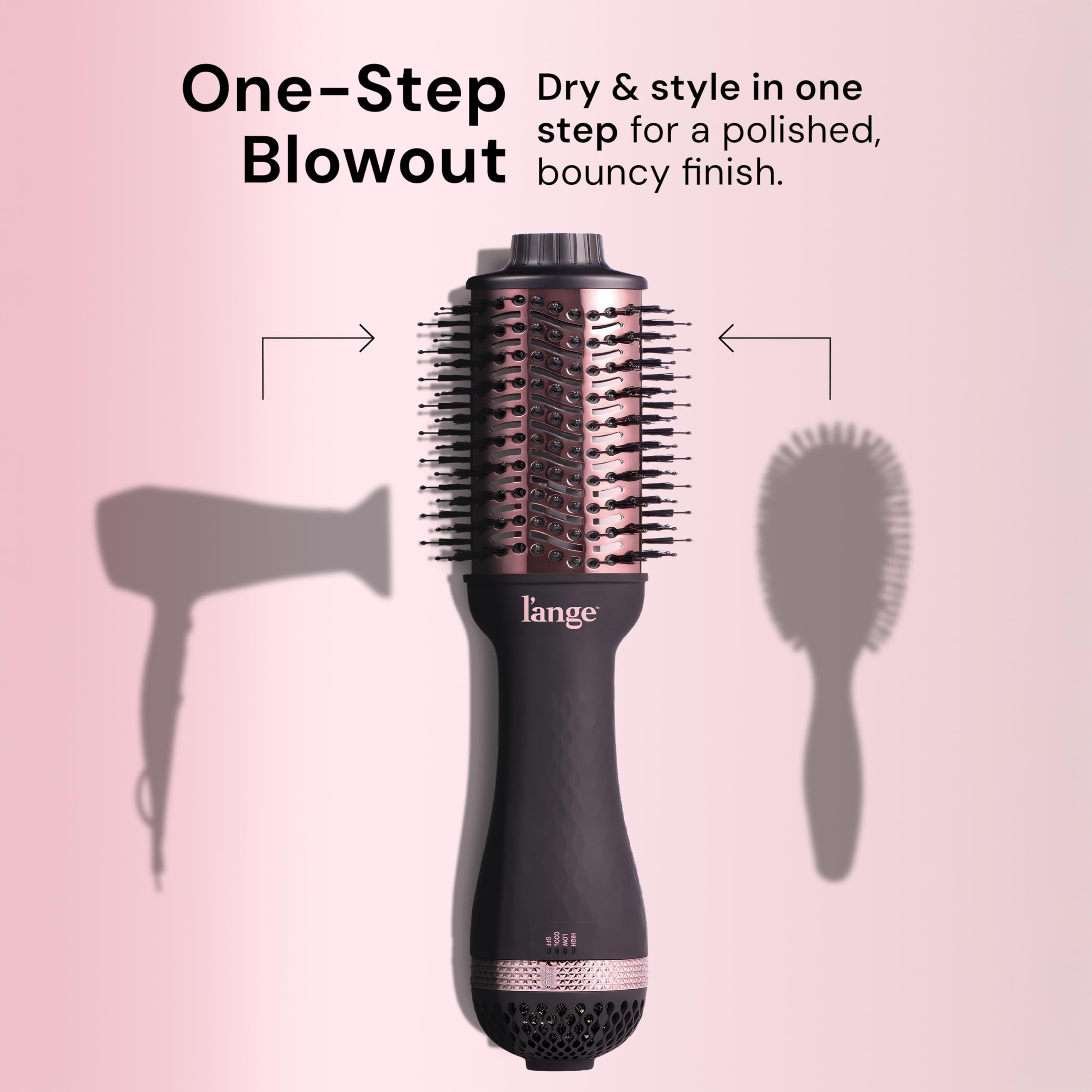 L'ANGE HAIR Le Volume 2-in-1 frizz-control titanium surface for smoother styles.