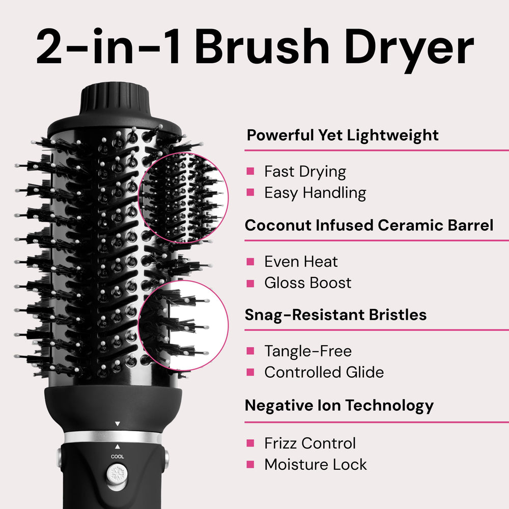 L'ANGE HAIR VolumeBoost frizz control supports a sleek, polished look.
