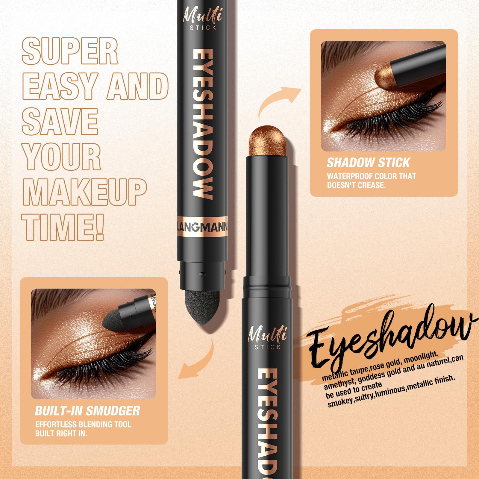 Langmanni 8Colors offers matte and shimmer shades for versatile looks.