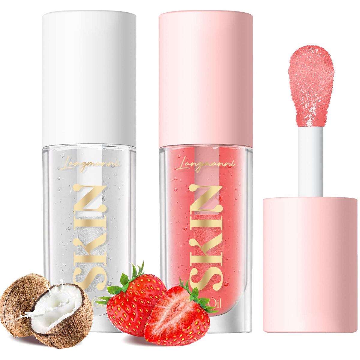 Langmanni Aceite Labial Brillo Transparente para labios hidratados y lucidos.
