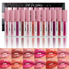 LANGMANNI brillo labial colección 12 tonos para uso diario y eventos