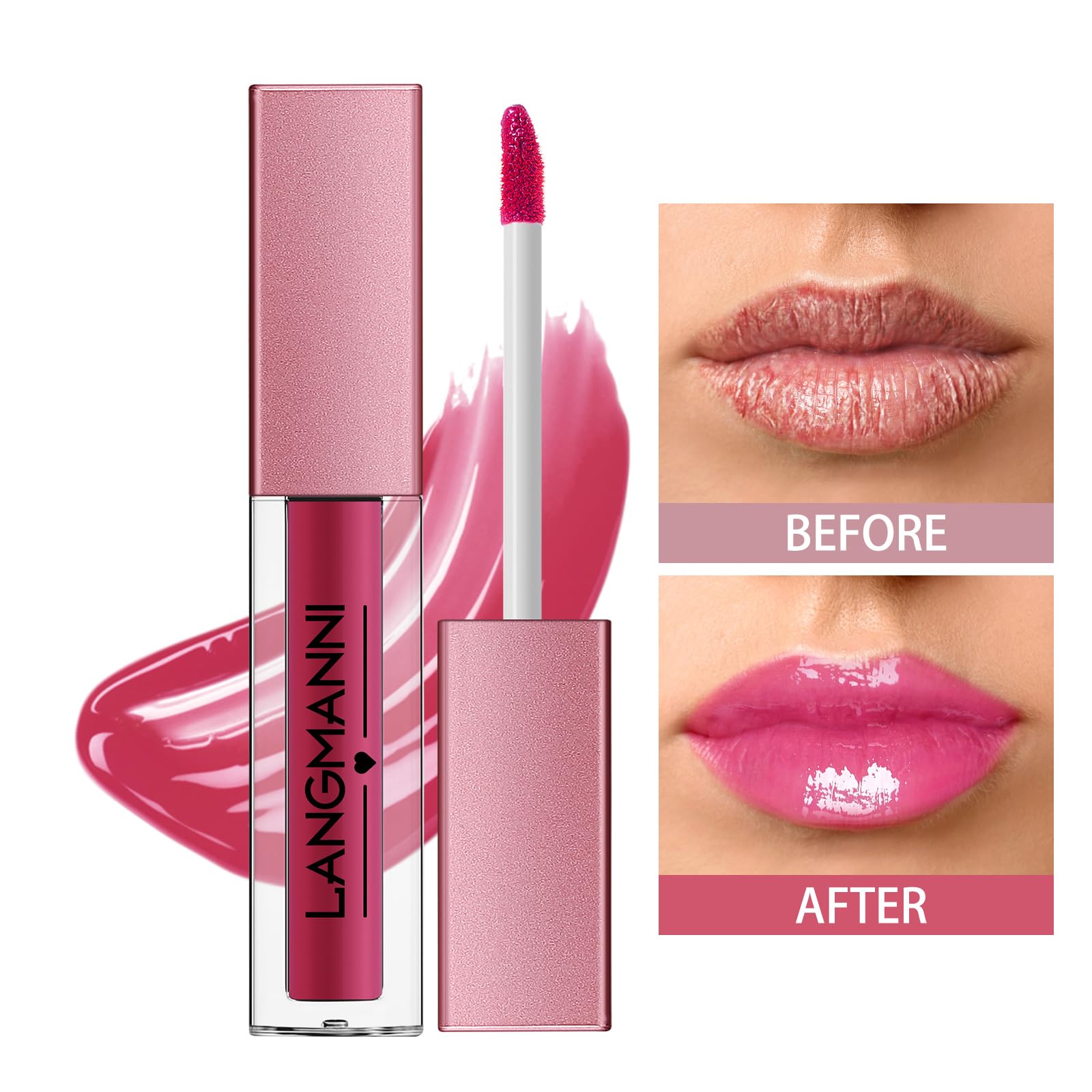 LANGMANNI brillo labial 12 tonos acabado brillante para looks versátiles