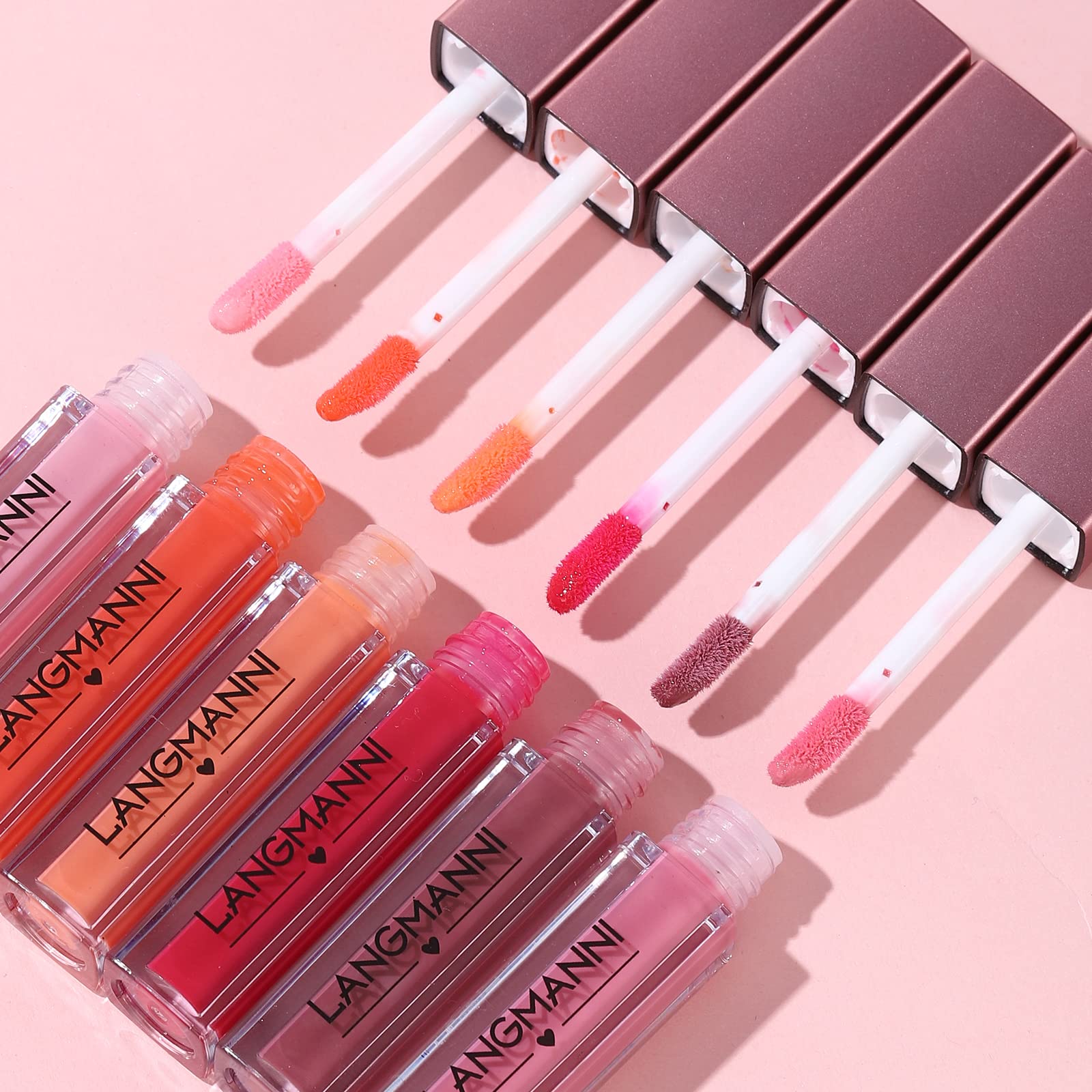 LANGMANNI brillo labial 12 tonos para profesionales y principiantes