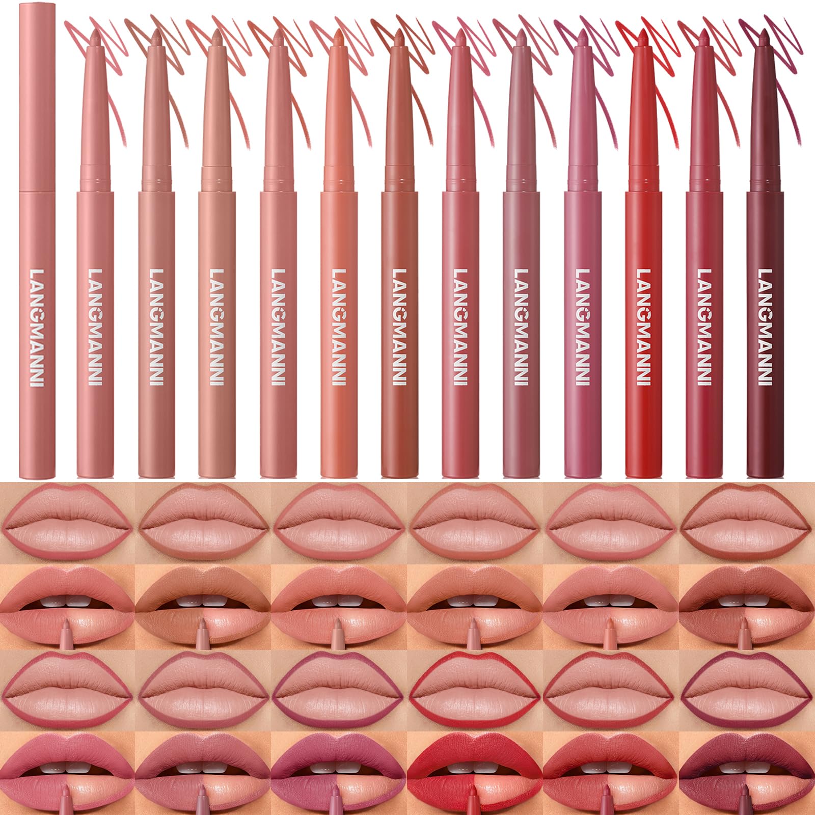 Langmanni delineador labial tonos naturales, definición diaria.