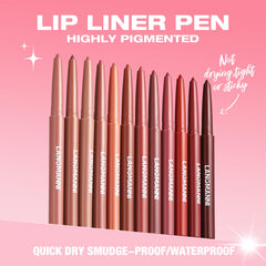 Langmanni delineador labial tonos rojos, acabado intenso para ocasiones.