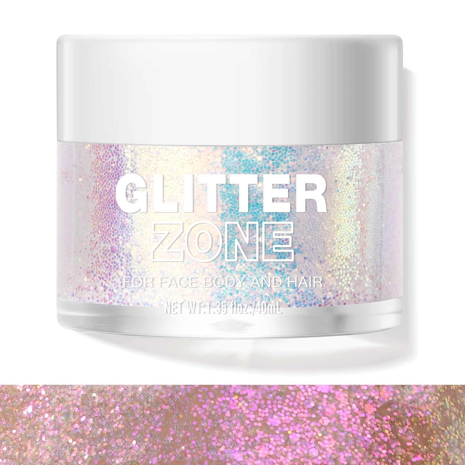 LANGMANNI glitter gel face application creates radiant sparkle without glue