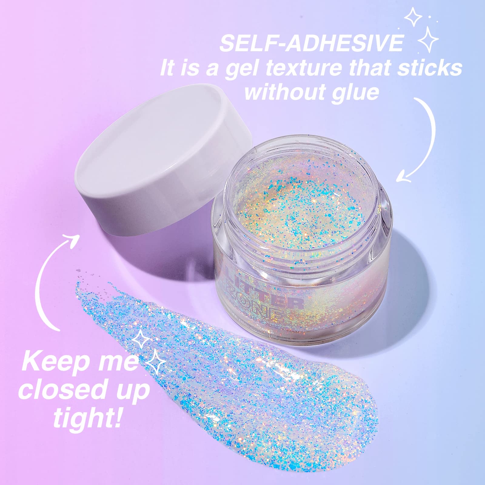 LANGMANNI glitter gel festival look ready in seconds