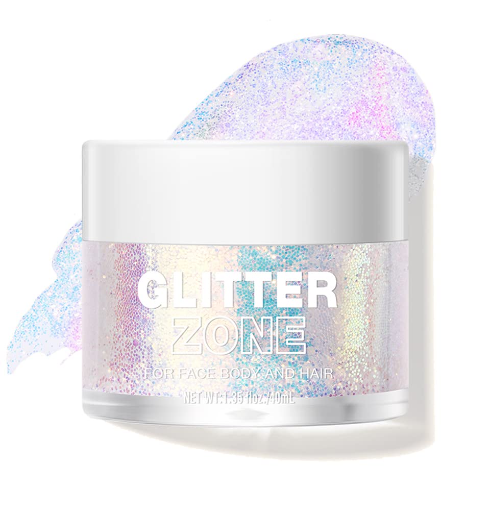 LANGMANNI holographic glitter gel pink bottle adds iridescent shine to skin