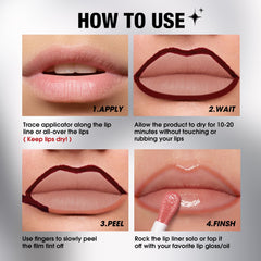 LANGMANNI Caramel lip liner swatch adds warm tone and precise outline.