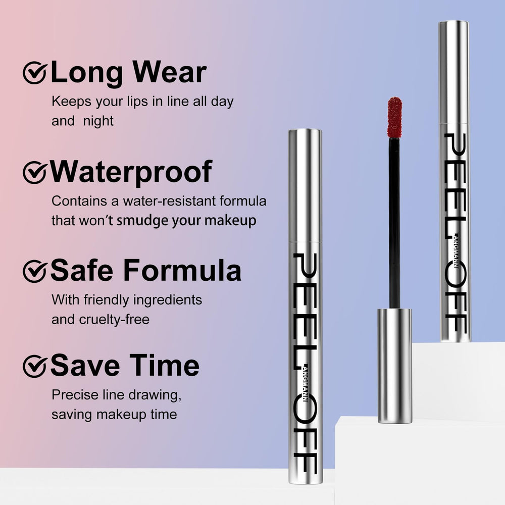 LANGMANNI Chocolate lip liner application highlights bold, defined lips.