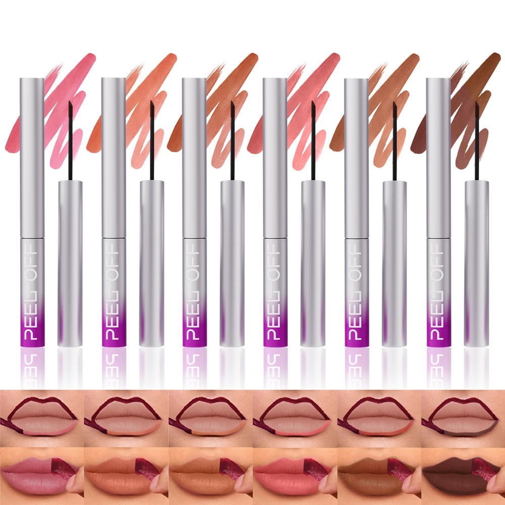 Conjunto LANGMANNI de delineadores labiales despegables en seis tonos para looks variados