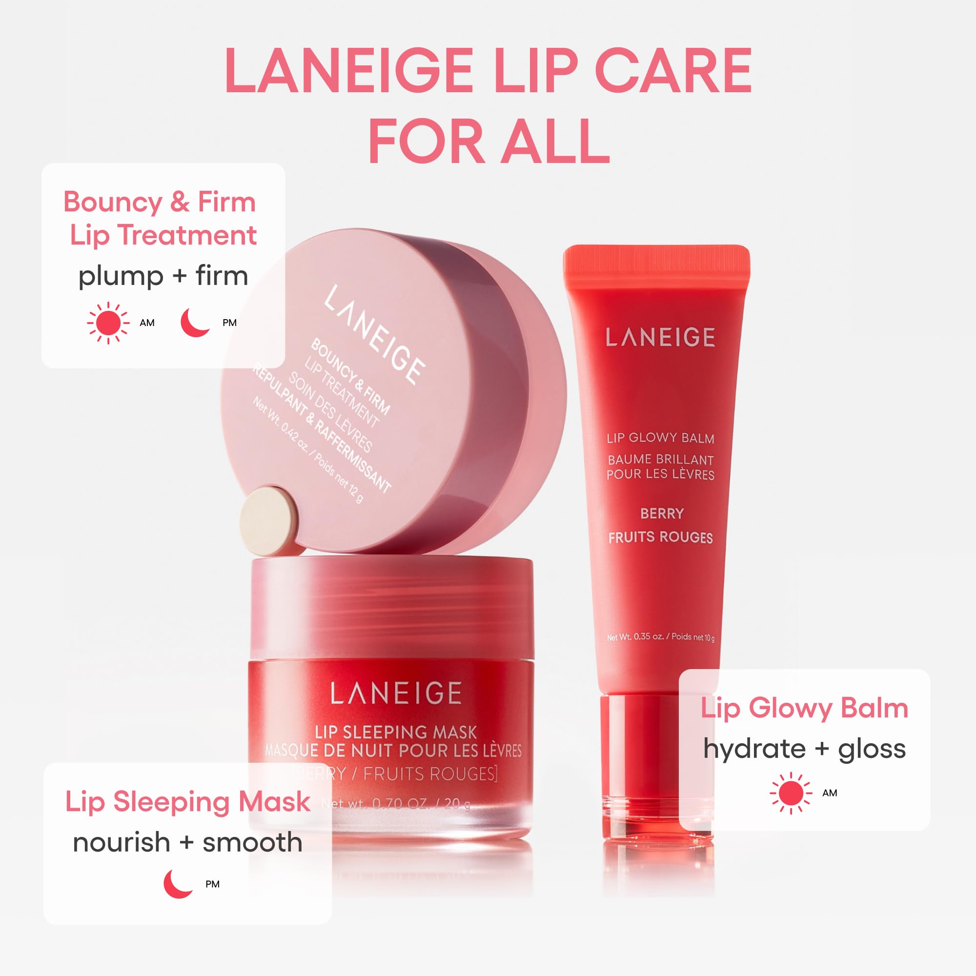 LANEIGE hydration boost swatch showing supple, nourished lips.