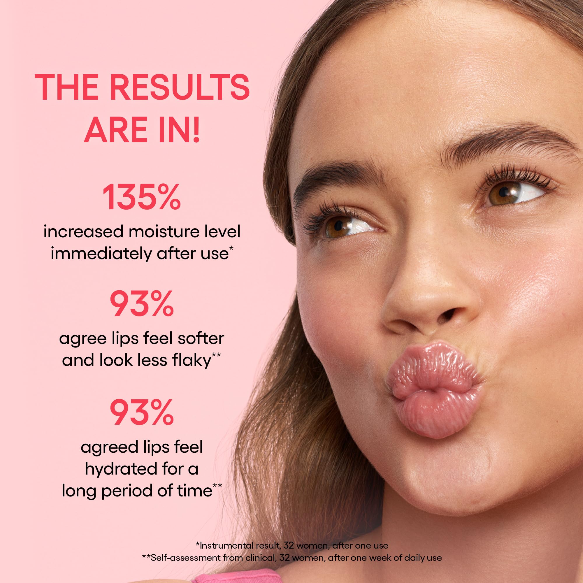 Shea & Murumuru Seed Butters on the packaging support lip nourishment.