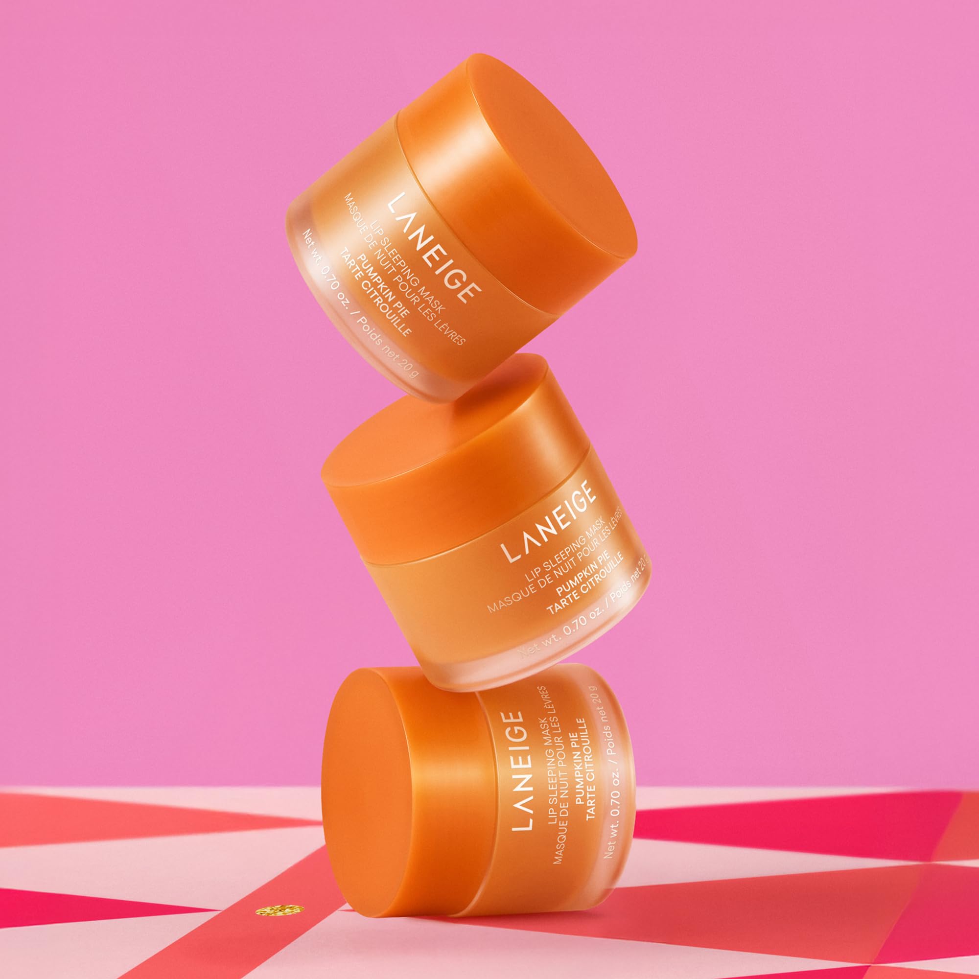 LANEIGE Lip Sleeping Mask Pumpkin Pie open jar with creamy texture visible