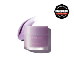 LANEIGE Lip Sleeping Mask jar close-up showing creamy texture for overnight hydration.