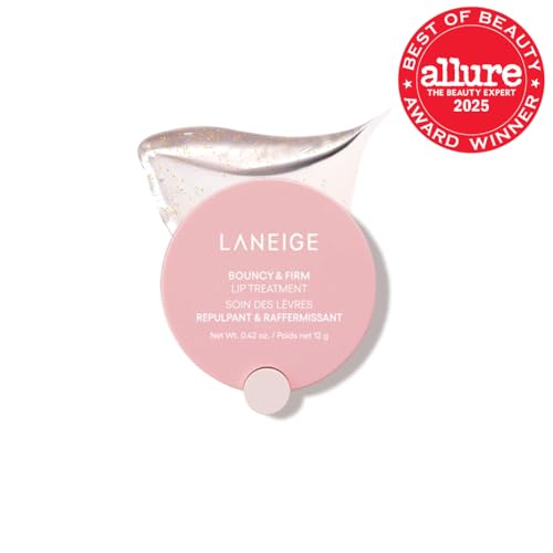 LANEIGE lip-treatment closeup dispense demonstrating smooth texture for plump-looking lips.