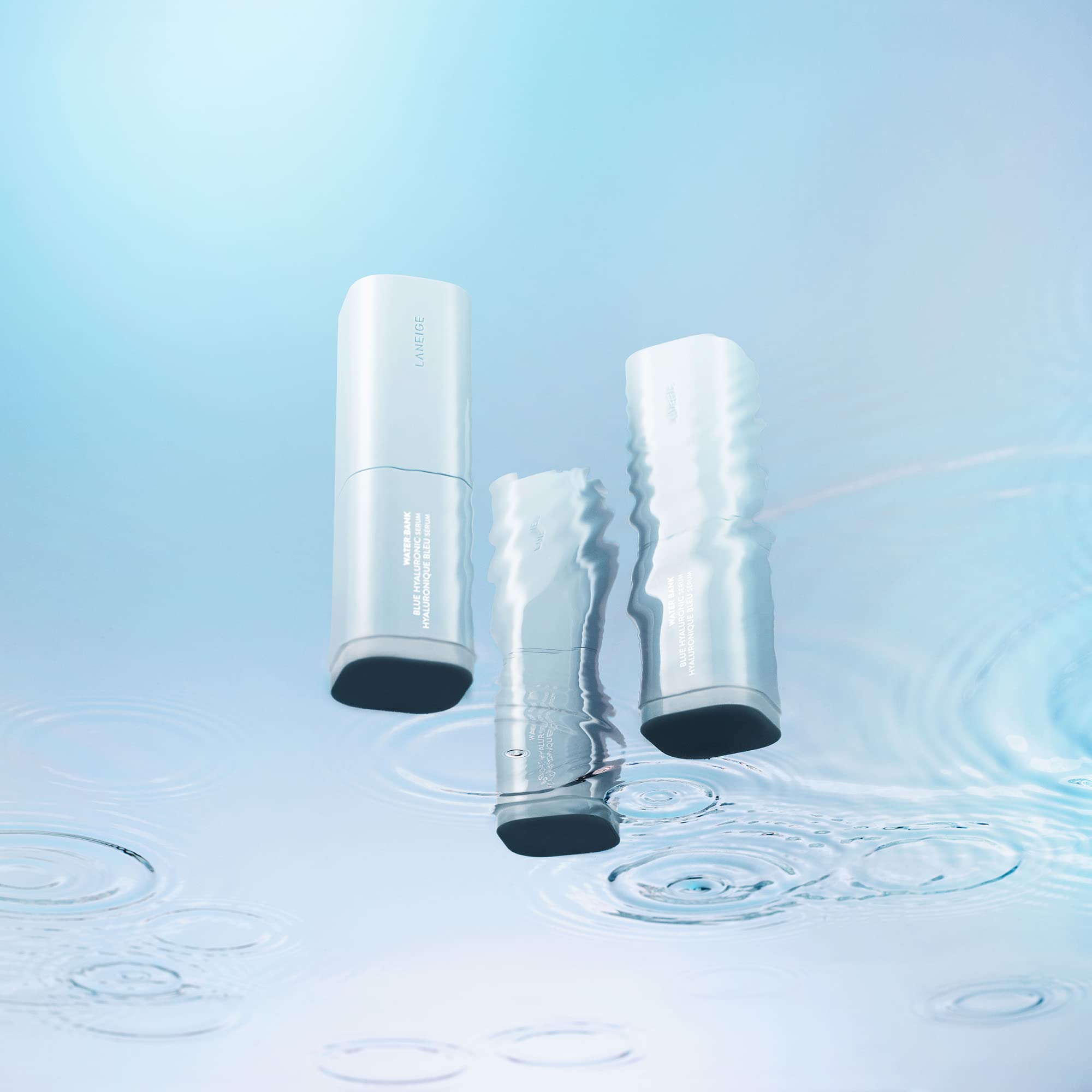 LANEIGE Water Bank blue hyaluronic acid focus emphasizes deep hydration benefits.