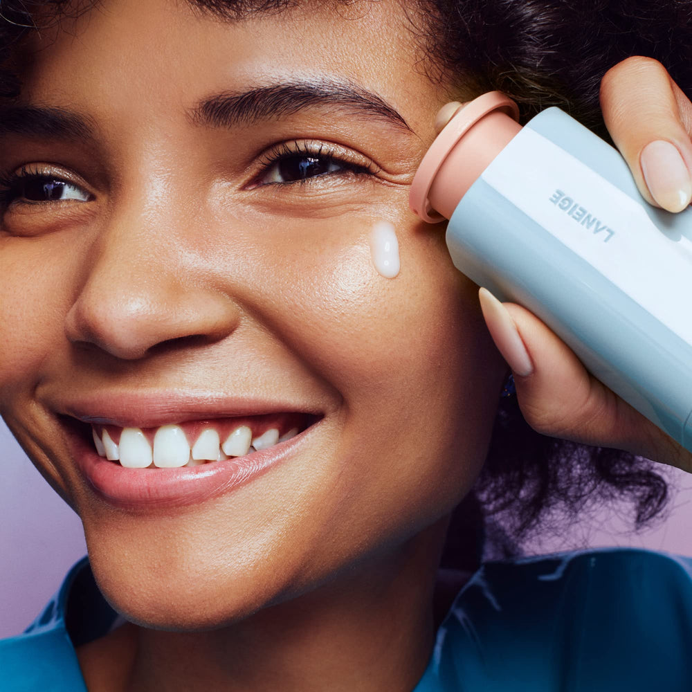 LANEIGE Water Bank peptides focus illustrates firmer-looking skin over time.