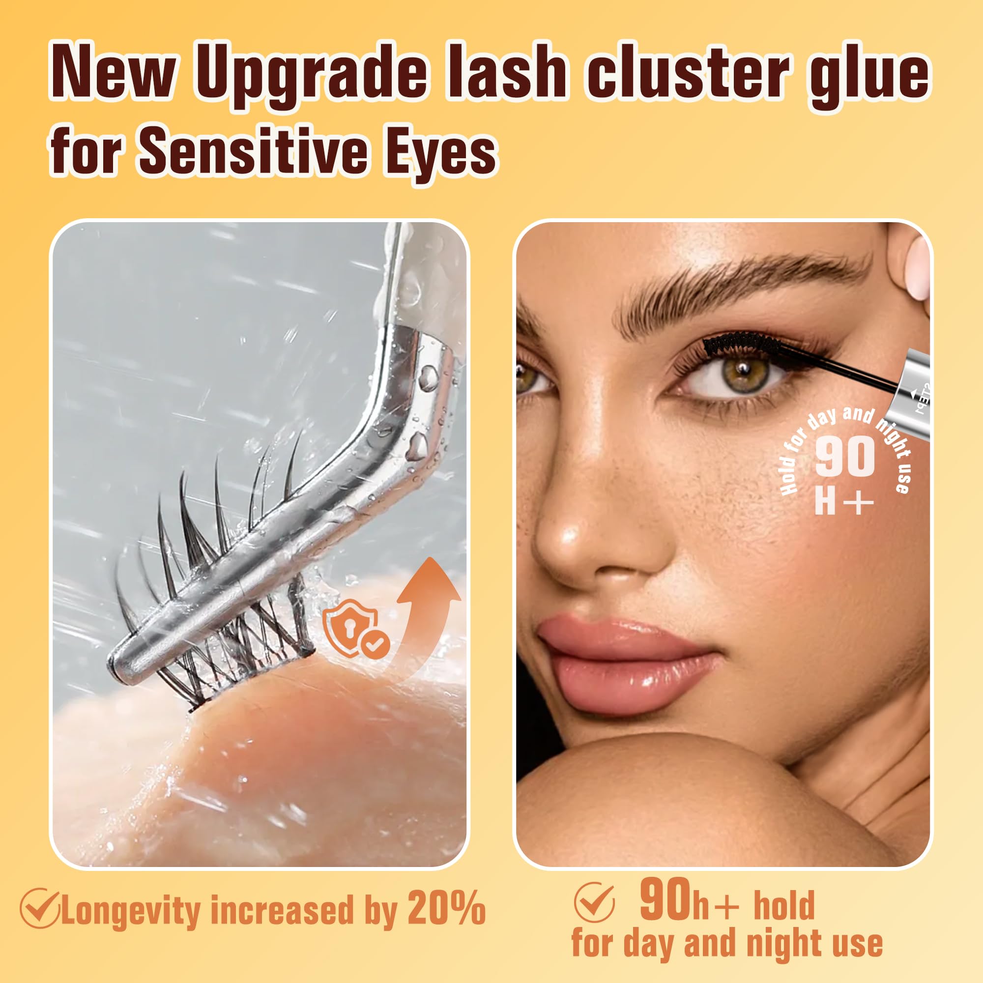 LANKIZ Bond and Seal ends in use demonstrate quick, clean two-step lash adhesion.