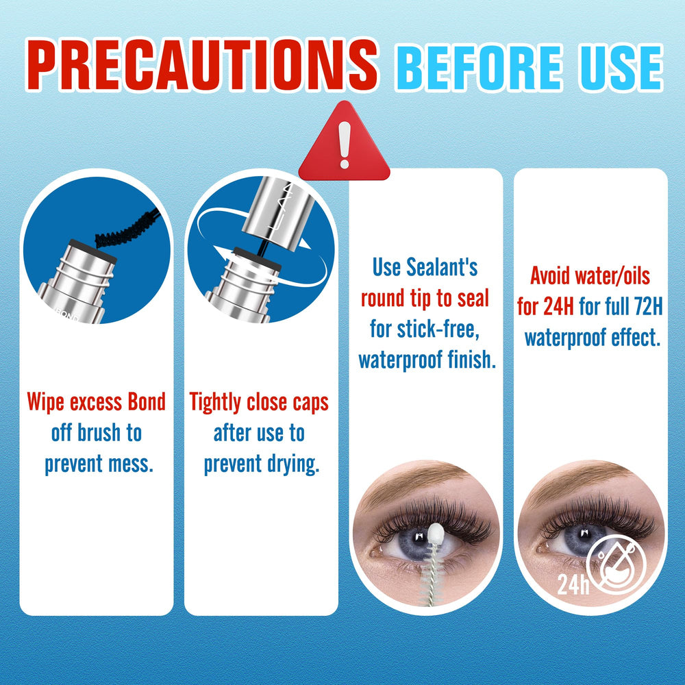 LANKIZ pro-application-tip graphic showing proper lash glue application