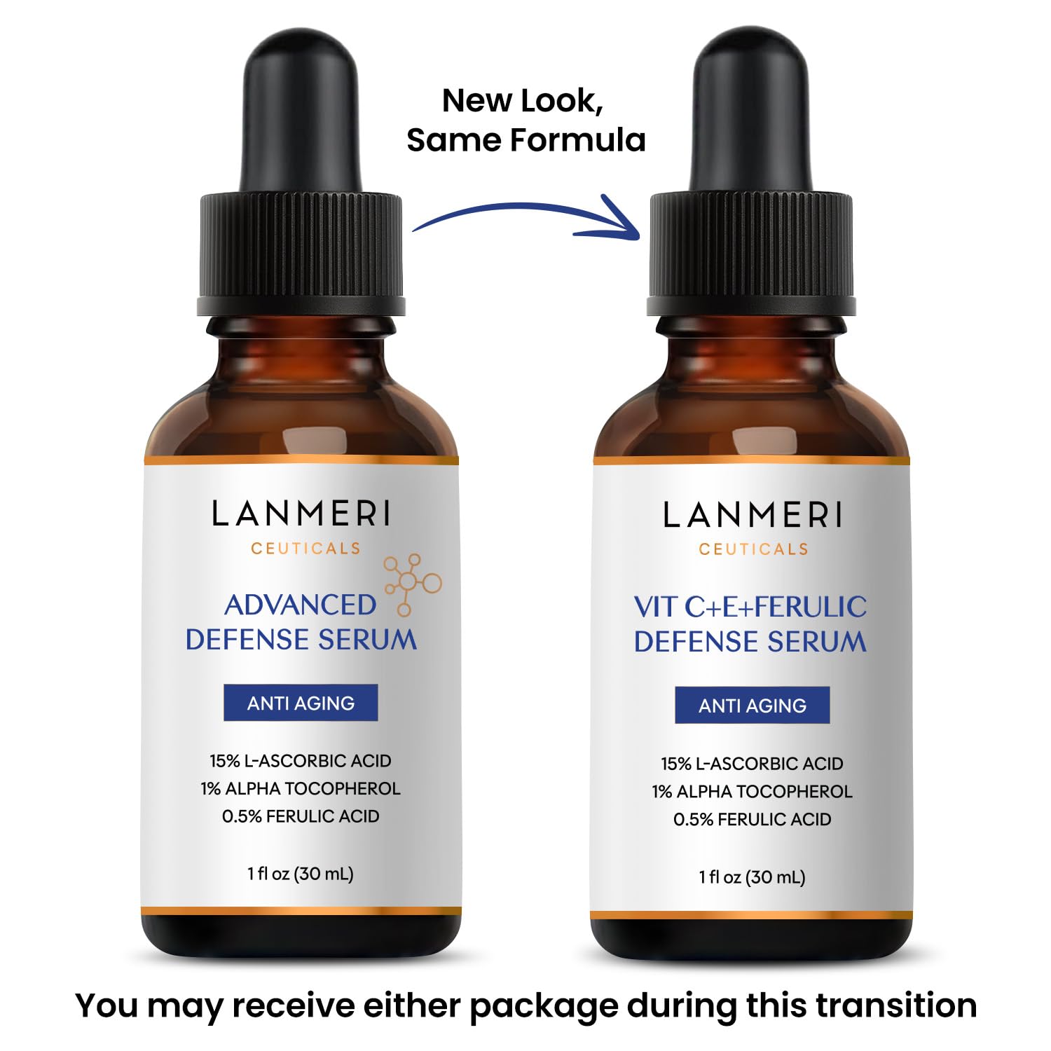 Lanmeri Ceuticals amber bottle cap preserves potency and minimizes oxidation between uses.
