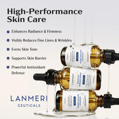 Lanmeri Ceuticals serum drop-on-skin demonstrates fast absorption and a light, refreshing feel.