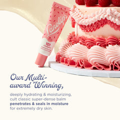 Lanolips 101 Ointment Raspberry Shortcake, aplicación suave para labios hidratados al instante.