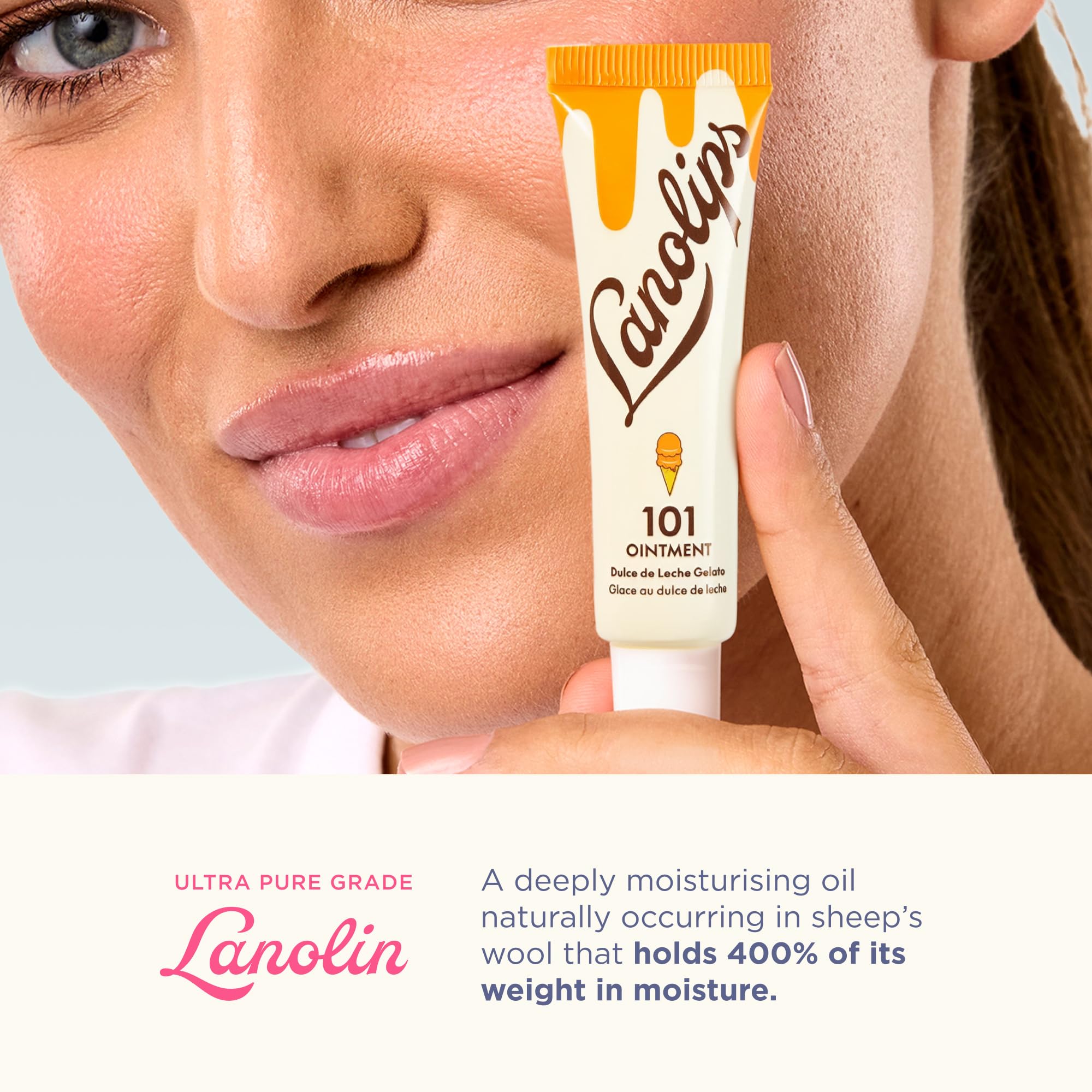 Lanolips 101 Unguento textura cremosa para una aplicación suave.