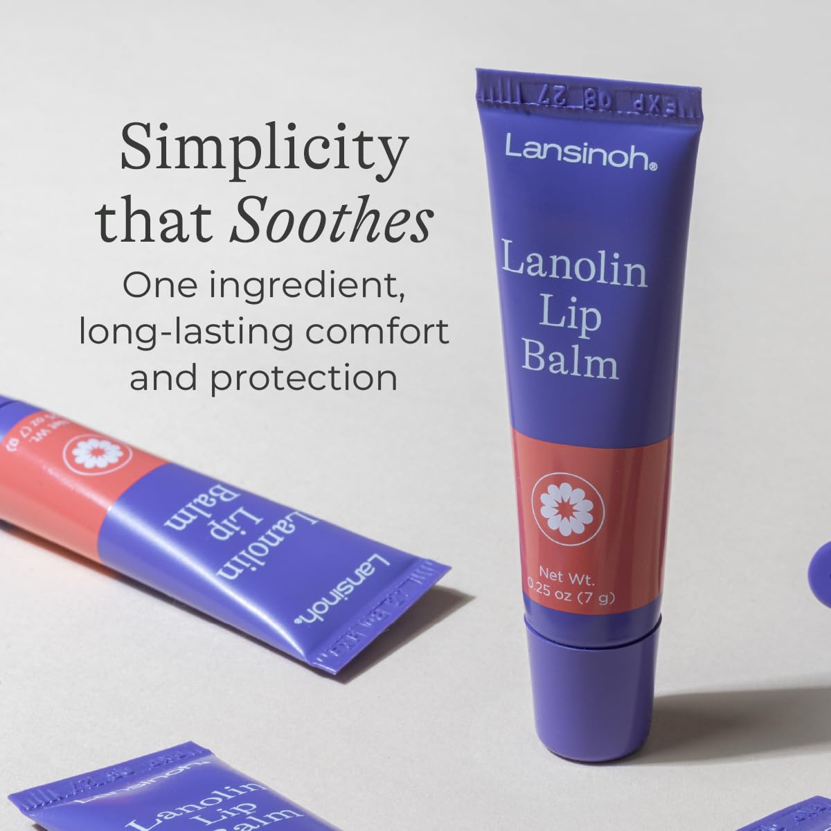 Lansinoh Lanolin Labial con neutralidad climática, cuidado consciente para labios sensibles.