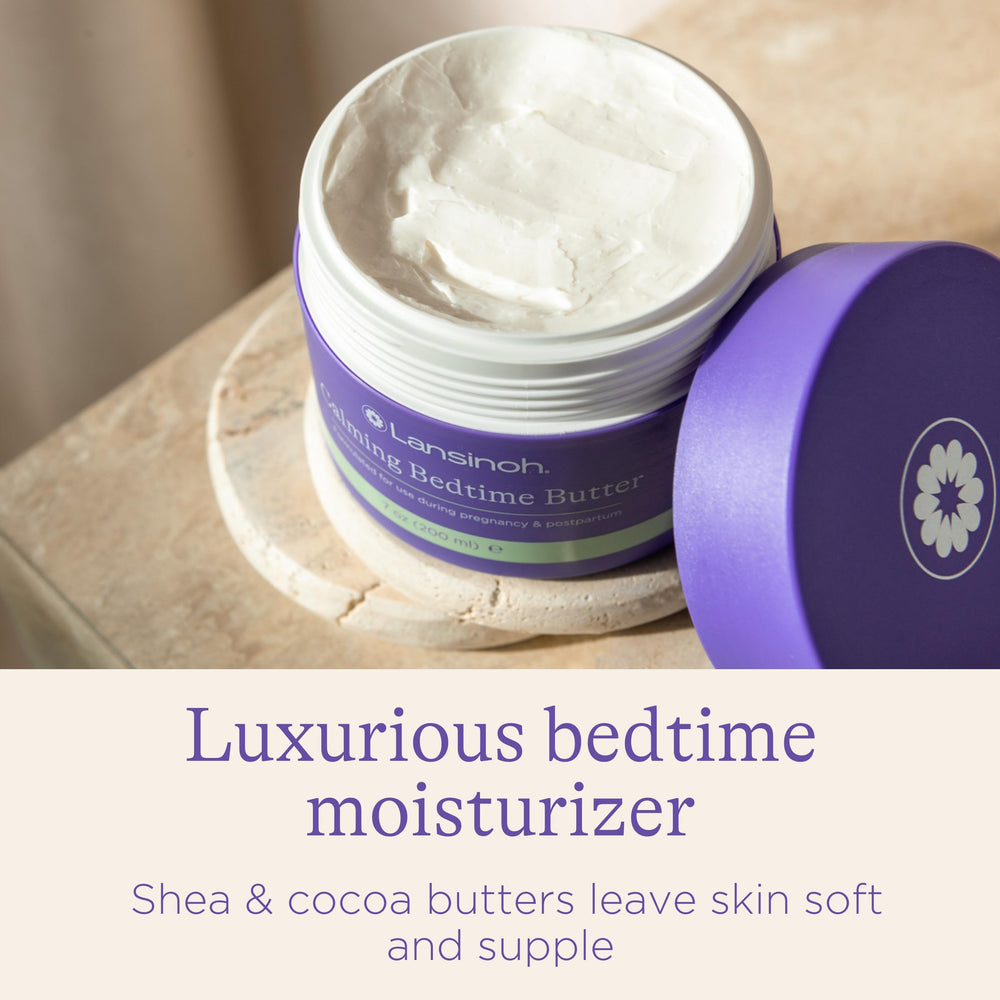Lansinoh Magnesium Bedtime Butter textura cremosa que se funde durante la noche