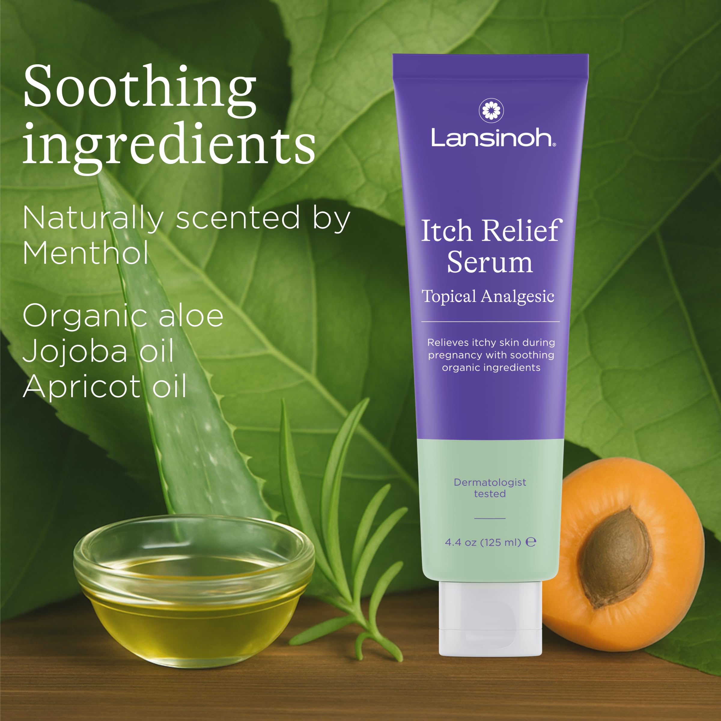 Lansinoh Sérum Antiprurito, hidratación suave para piel embarazada y cómoda.