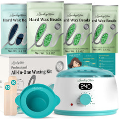 LANSLEYWAX digital waxing kit package shows home spa setup for easy routines.