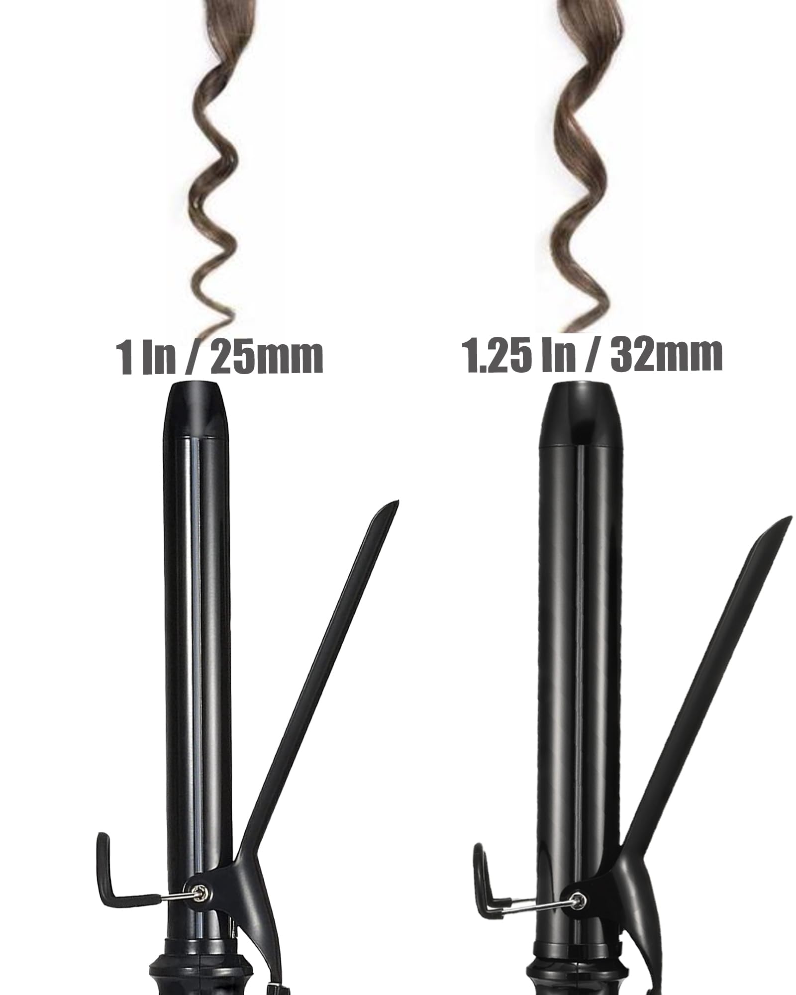 Lanvier curling iron with 360-degree swivel cord for flexible styling.