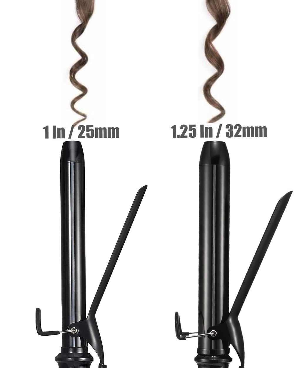 Lanvier curling iron with 360-degree swivel cord for flexible styling.
