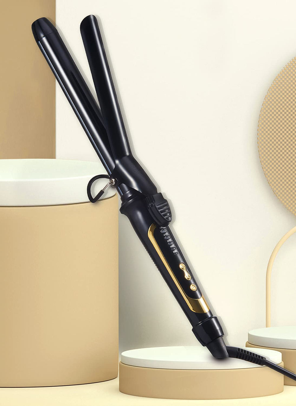 Lanvier ergonomic handle designed for comfortable grip during styling.