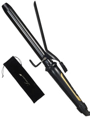 Lanvier long-barrel curling iron showing an 8.5-inch barrel for long-hair styling.