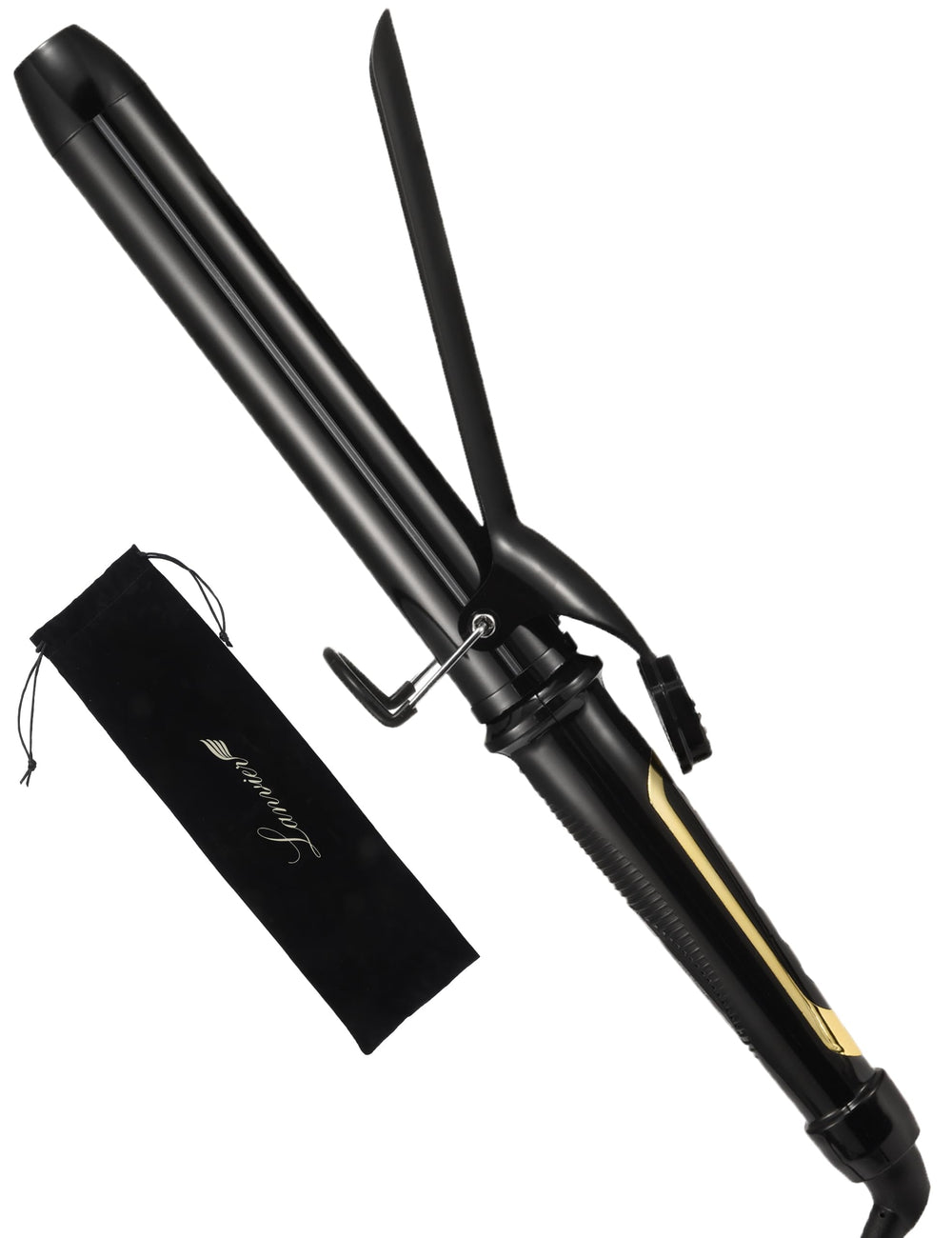 LANVIER long-barrel curling iron for long hair with faster, fuller curls