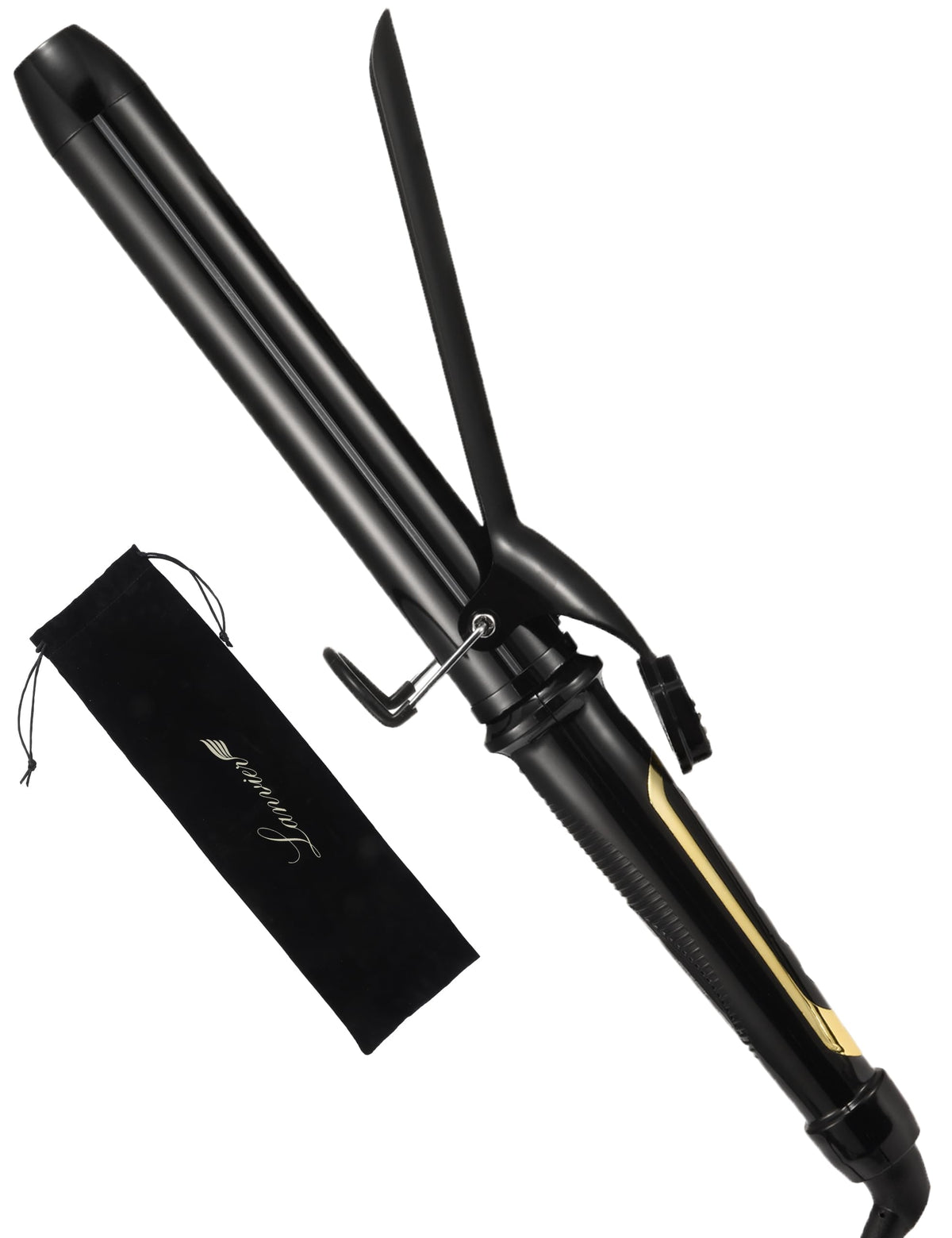 LANVIER long-barrel curling iron for long hair with faster, fuller curls