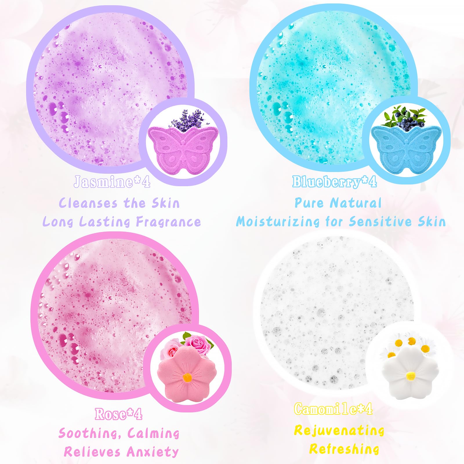 Lanwexy Bombas para Pies aroma jazmín para perfumar y relajar