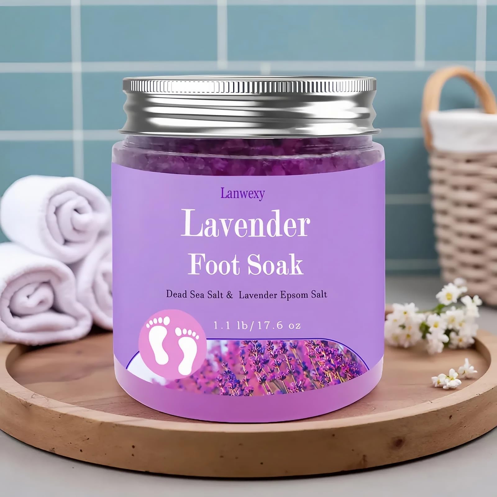 Lanwexy Lavender Foot Soak helps refresh tired feet after a long day
